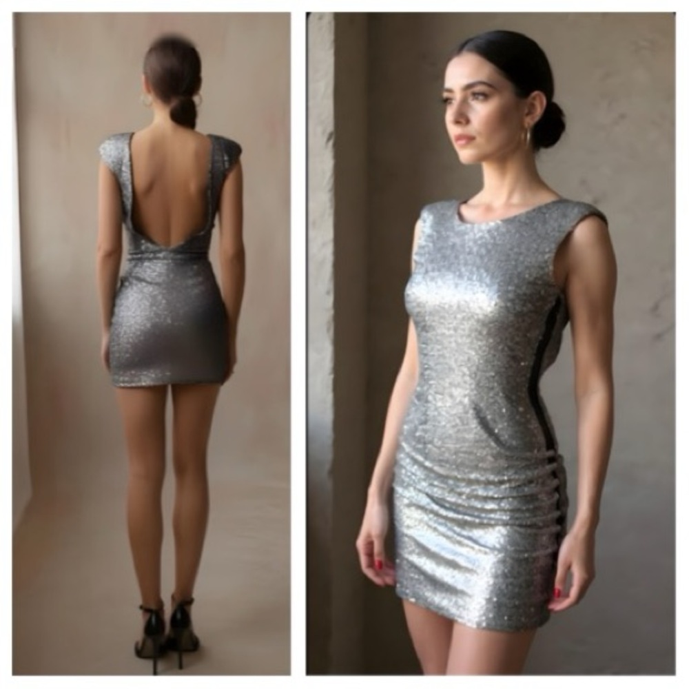 Zara women’s metallic mini dress